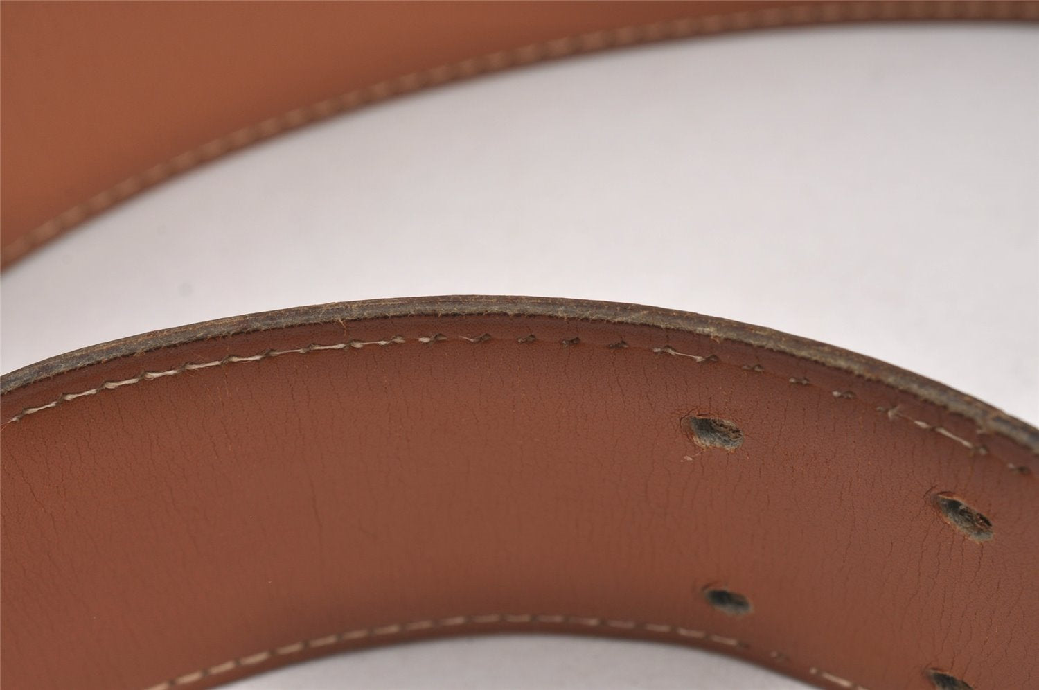 Authentic HERMES Horse Buckle Leather Belt Size 77-85cm 30.3-33.5