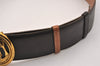 Authentic HERMES Horse Buckle Leather Belt Size 77-85cm 30.3-33.5" Brown 1039J
