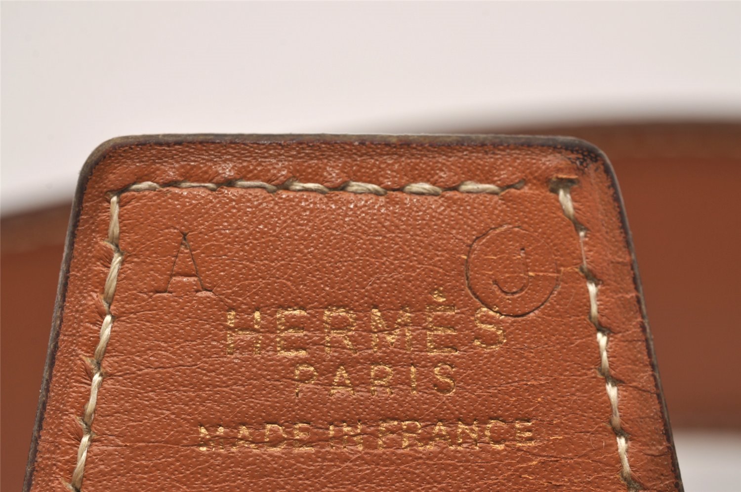 Authentic HERMES Horse Buckle Leather Belt Size 77-85cm 30.3-33.5