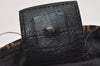 Authentic FENDI Vintage Hand Tote Bag Purse Nylon Leather Black 1040I