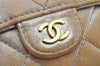 Authentic CHANEL Calf Skin Matelasse CoCo Mark Long Wallet Purse Gold 1040K