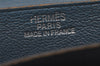 Authentic HERMES Bearn Classic Leather Long Wallet Purse Blue 1041I