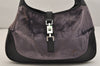 Authentic GUCCI Jackie Shoulder Hand Bag Velour Leather 0013306 Purple 1041K
