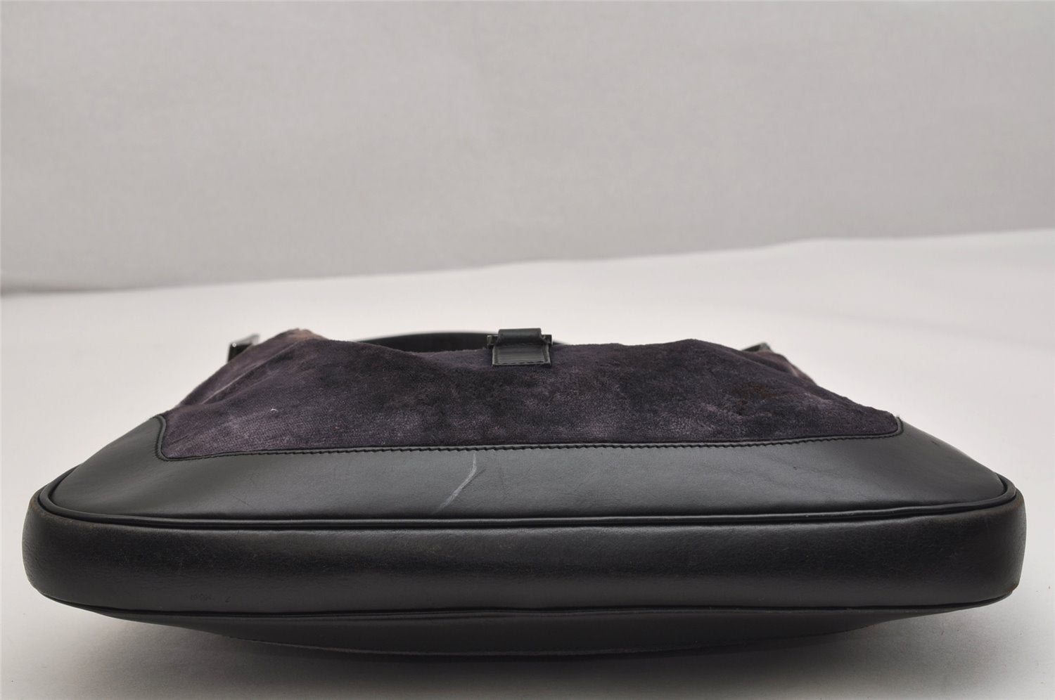 Authentic GUCCI Jackie Shoulder Hand Bag Velour Leather 0013306 Purple 1041K