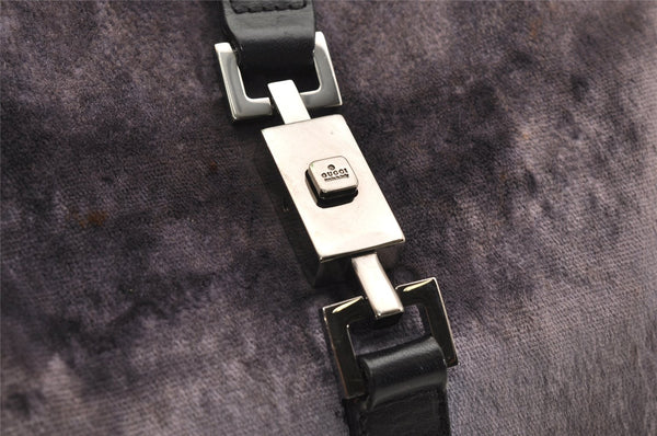 Authentic GUCCI Jackie Shoulder Hand Bag Velour Leather 0013306 Purple 1041K