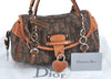 Authentic Christian Dior Trotter Romantic Hand Bag Purse PVC Leather Brown 1042J