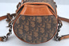 Authentic Christian Dior Trotter Romantic Hand Bag Purse PVC Leather Brown 1042J