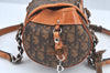 Authentic Christian Dior Trotter Romantic Hand Bag Purse PVC Leather Brown 1042J