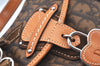 Authentic Christian Dior Trotter Romantic Hand Bag Purse PVC Leather Brown 1042J