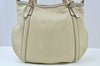 Authentic GUCCI Britt Sherry Line 2Way Tote Bag Leather 162886 White 1043J