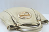 Authentic GUCCI Britt Sherry Line 2Way Tote Bag Leather 162886 White 1043J