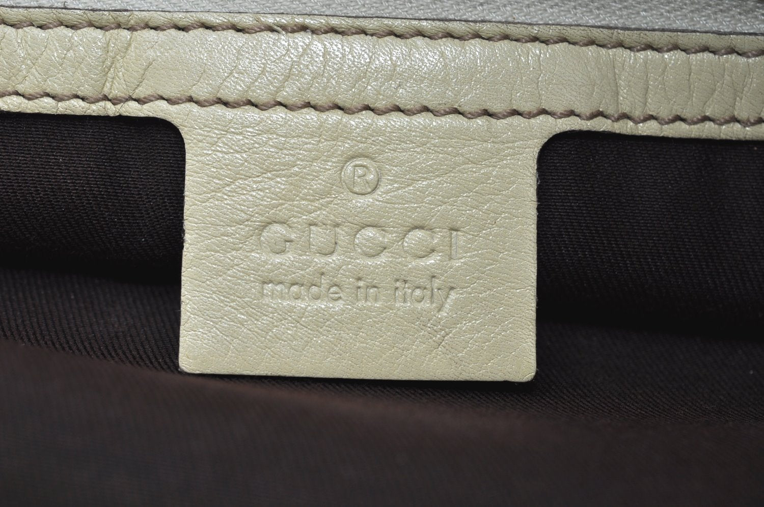 Authentic GUCCI Britt Sherry Line 2Way Tote Bag Leather 162886 White 1043J