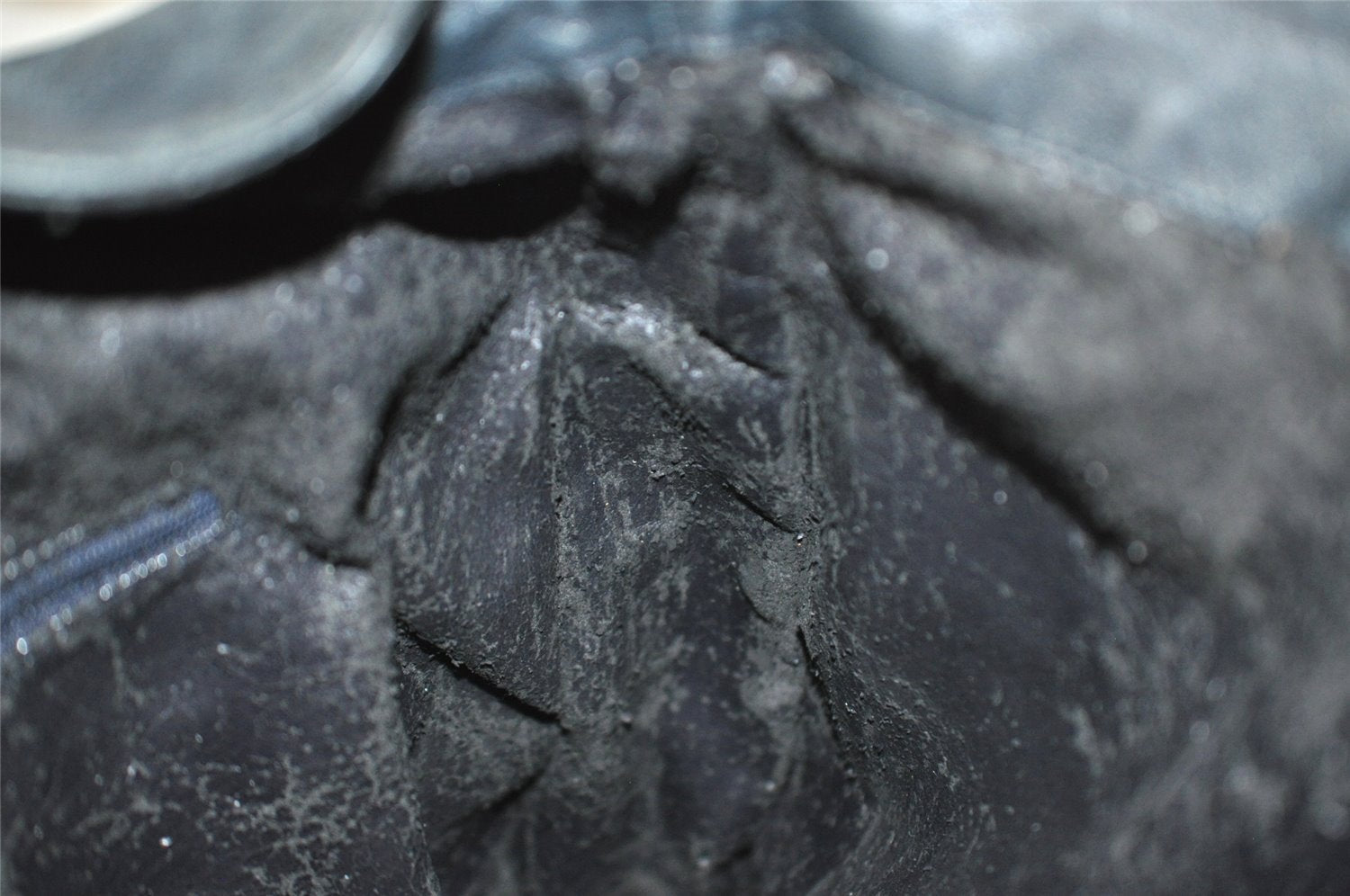 Authentic GUCCI Bamboo 2Way Shoulder Bag Leather Navy Blue Junk 1044I