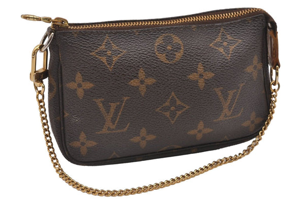 Authentic Louis Vuitton Monogram Mini Pochette Accessoires Pouch M58009 LV 1044J