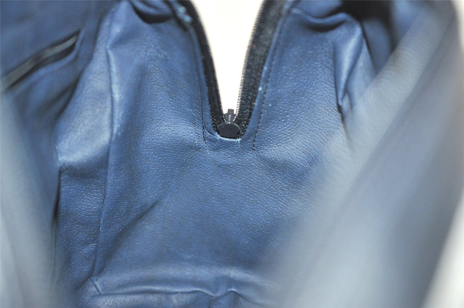 Authentic GUCCI Micro GG PVC Leather 2Way Shoulder Hand Boston Bag Navy 1045I