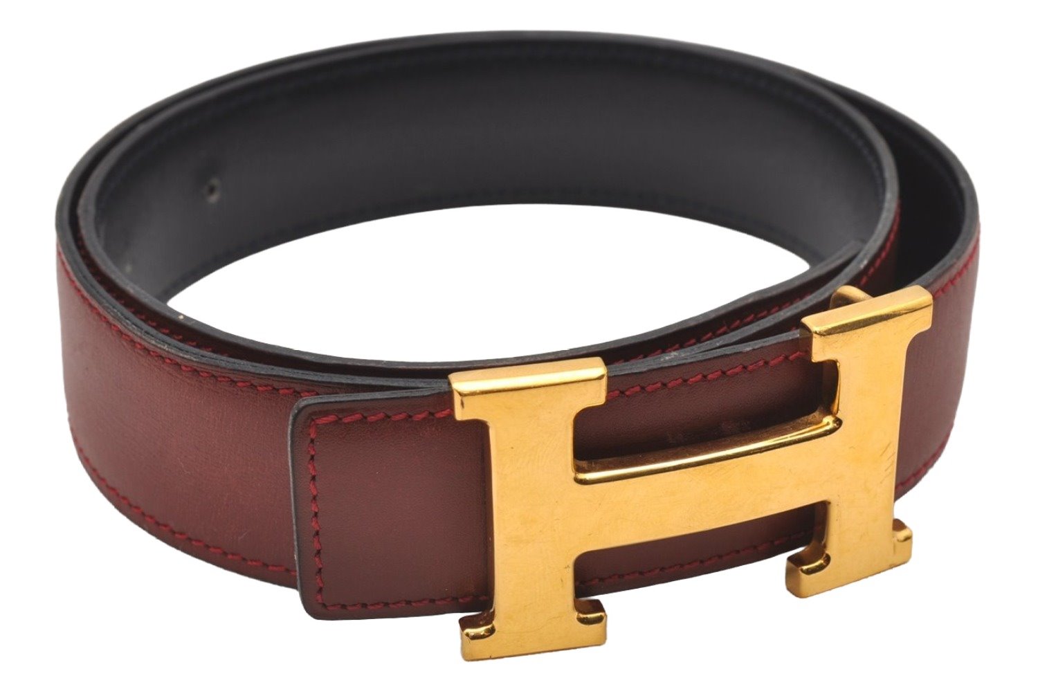 Authentic HERMES Constance Leather Belt Size 70cm 27.6