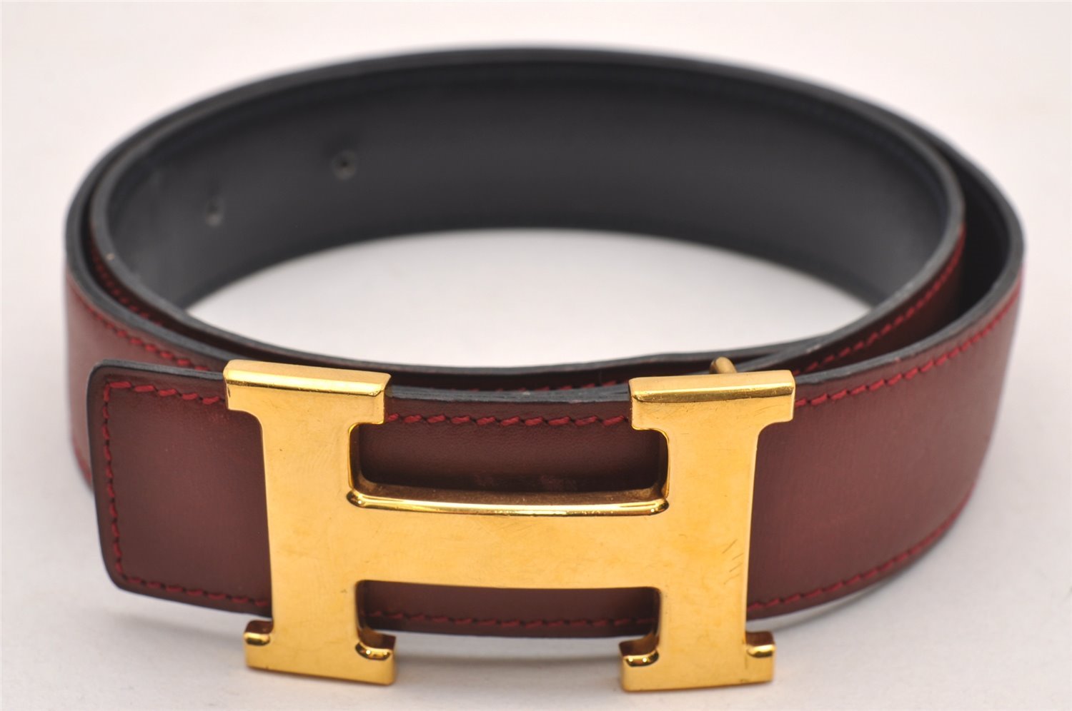 Authentic HERMES Constance Leather Belt Size 70cm 27.6