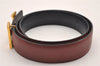 Authentic HERMES Constance Leather Belt Size 70cm 27.6" Bordeaux Navy 1047J