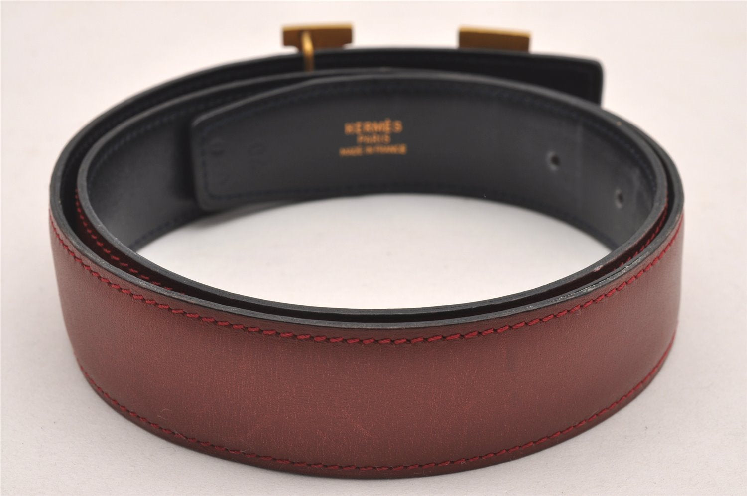 Authentic HERMES Constance Leather Belt Size 70cm 27.6