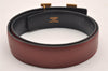 Authentic HERMES Constance Leather Belt Size 70cm 27.6" Bordeaux Navy 1047J