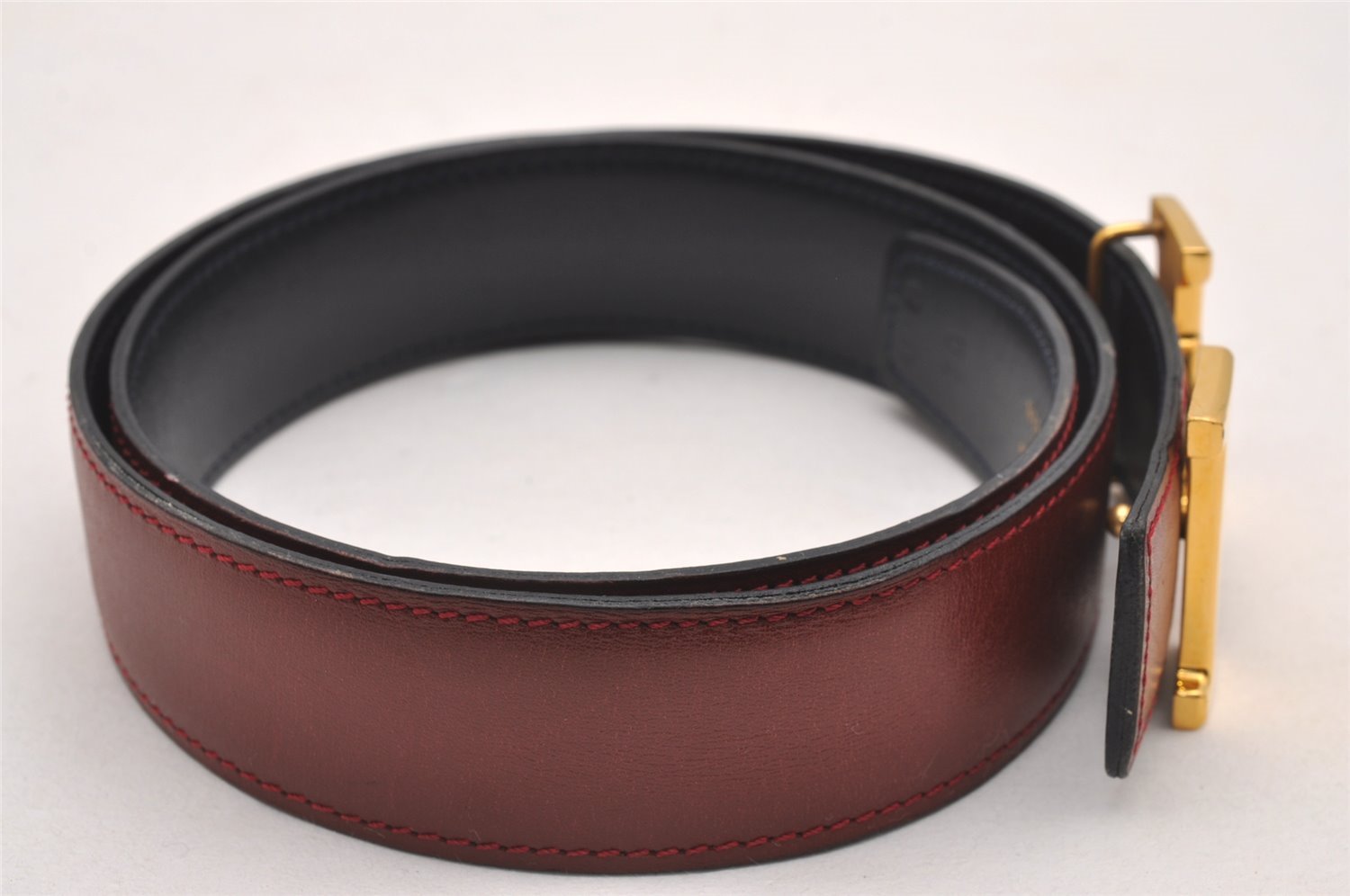 Authentic HERMES Constance Leather Belt Size 70cm 27.6