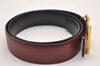 Authentic HERMES Constance Leather Belt Size 70cm 27.6" Bordeaux Navy 1047J