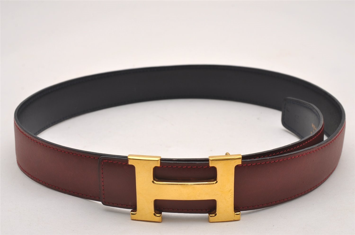 Authentic HERMES Constance Leather Belt Size 70cm 27.6