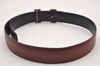 Authentic HERMES Constance Leather Belt Size 70cm 27.6" Bordeaux Navy 1047J