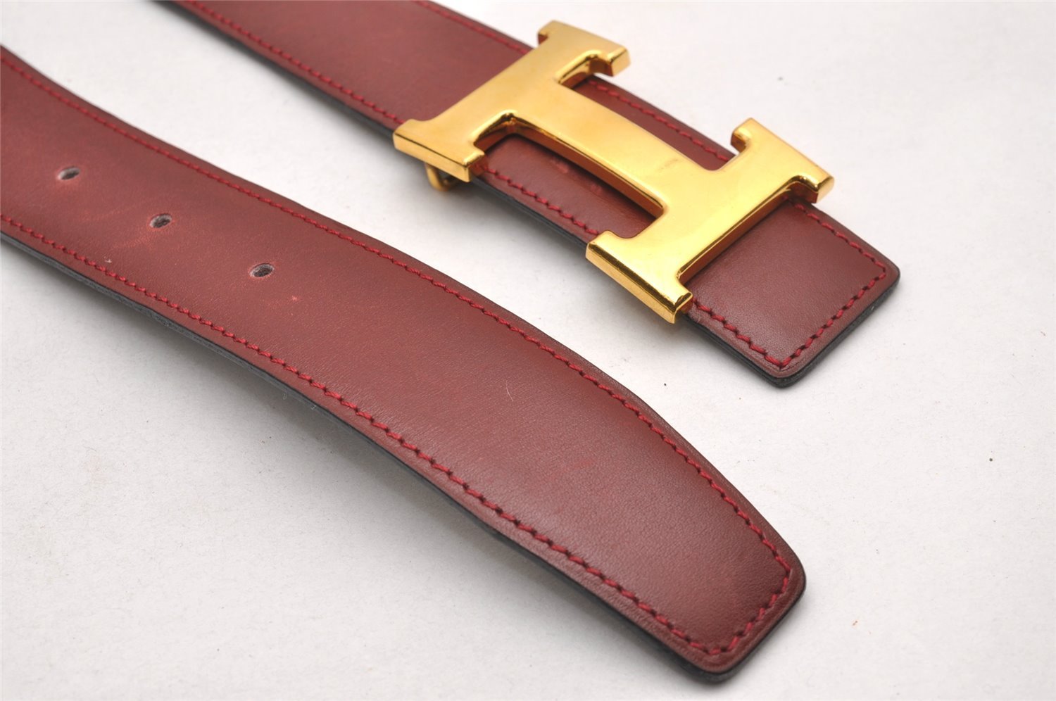 Authentic HERMES Constance Leather Belt Size 70cm 27.6