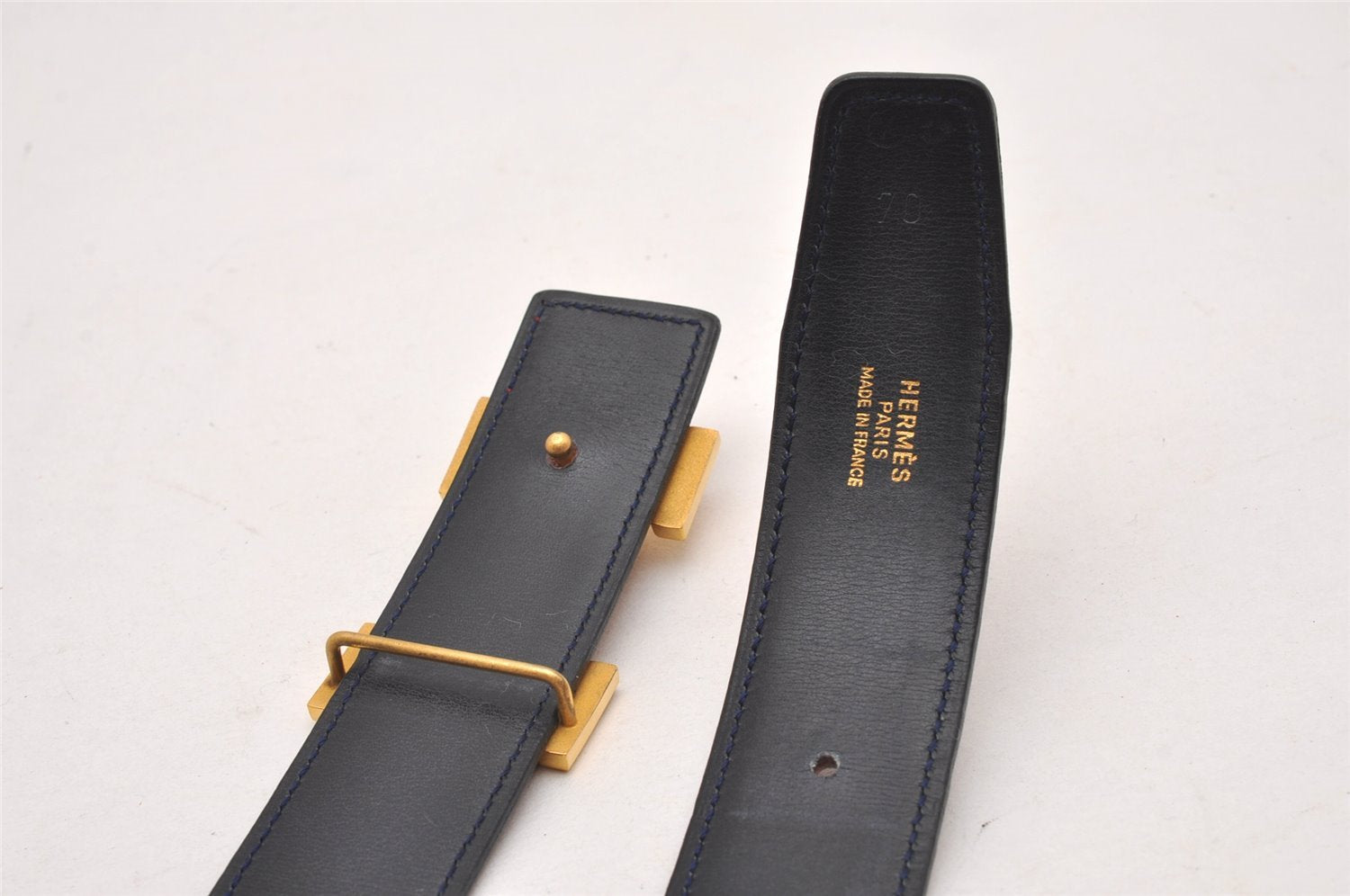 Authentic HERMES Constance Leather Belt Size 70cm 27.6