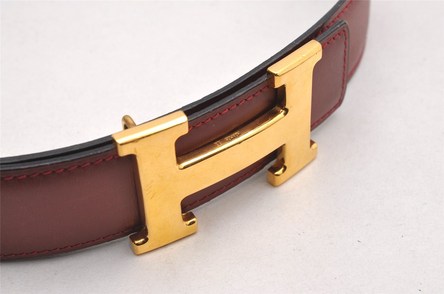 Authentic HERMES Constance Leather Belt Size 70cm 27.6