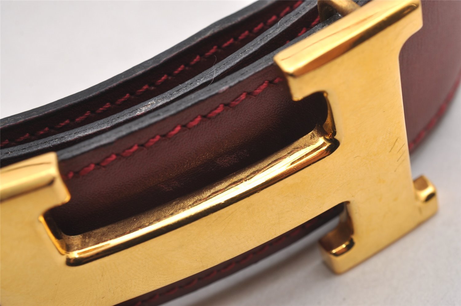 Authentic HERMES Constance Leather Belt Size 70cm 27.6