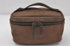 Authentic GUCCI Pouch Hand Bag Purse GG Canvas Leather 106646 Brown 1048J