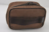 Authentic GUCCI Pouch Hand Bag Purse GG Canvas Leather 106646 Brown 1048J