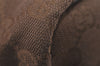 Authentic GUCCI Pouch Hand Bag Purse GG Canvas Leather 106646 Brown 1048J
