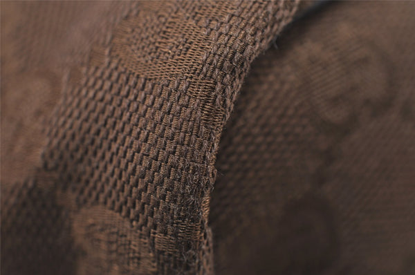 Authentic GUCCI Pouch Hand Bag Purse GG Canvas Leather 106646 Brown 1048J