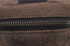 Authentic GUCCI Pouch Hand Bag Purse GG Canvas Leather 106646 Brown 1048J
