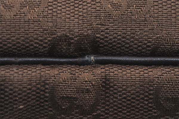 Authentic GUCCI Pouch Hand Bag Purse GG Canvas Leather 106646 Brown 1048J
