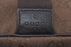 Authentic GUCCI Pouch Hand Bag Purse GG Canvas Leather 106646 Brown 1048J