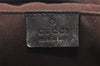 Authentic GUCCI Pouch Hand Bag Purse GG Canvas Leather 106646 Brown 1048J