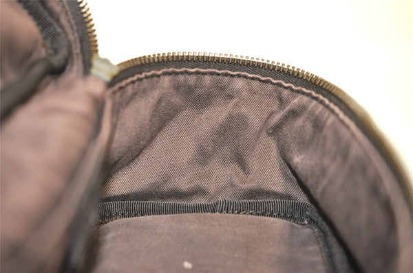 Authentic GUCCI Pouch Hand Bag Purse GG Canvas Leather 106646 Brown 1048J