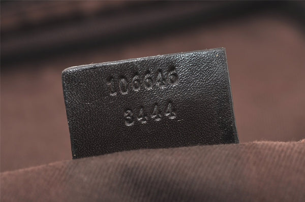 Authentic GUCCI Pouch Hand Bag Purse GG Canvas Leather 106646 Brown 1048J