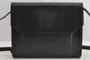 Authentic Burberrys Vintage Leather Shoulder Cross Body Bag Purse Black 1048K