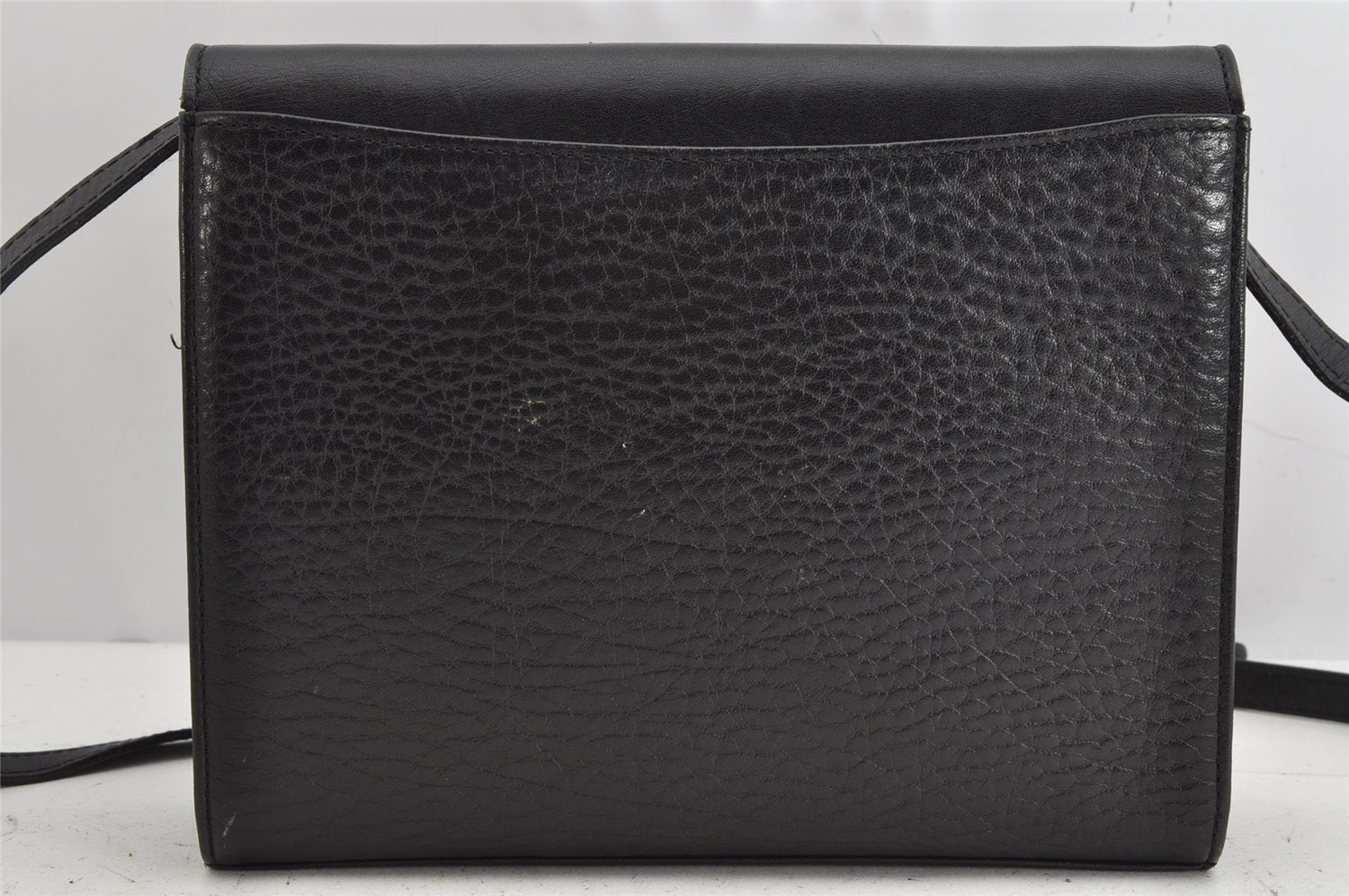 Authentic Burberrys Vintage Leather Shoulder Cross Body Bag Purse Black 1048K