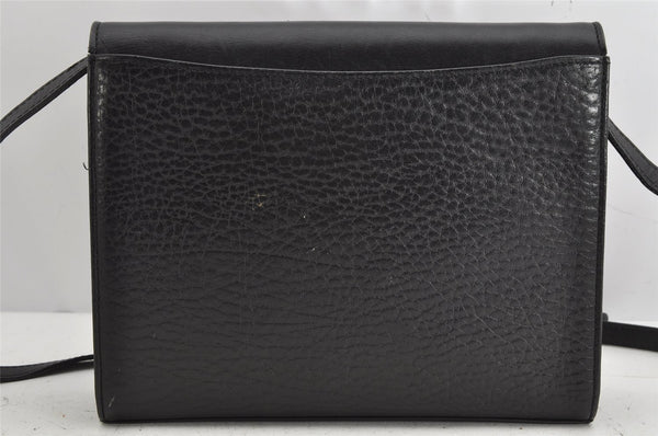 Authentic Burberrys Vintage Leather Shoulder Cross Body Bag Purse Black 1048K