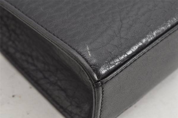 Authentic Burberrys Vintage Leather Shoulder Cross Body Bag Purse Black 1048K