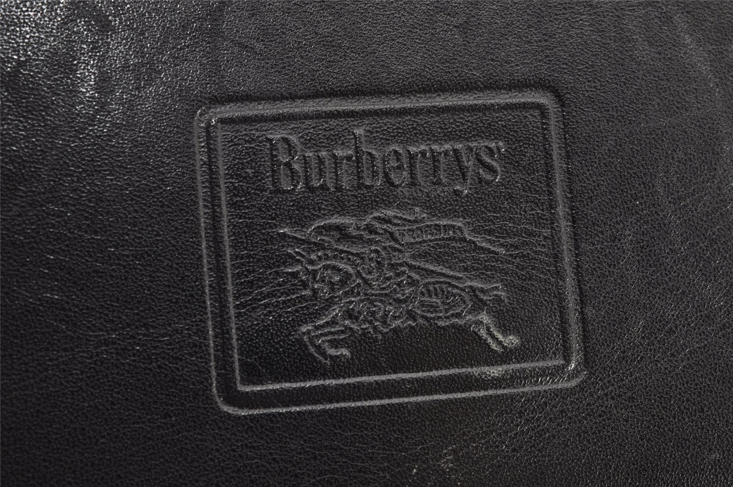 Authentic Burberrys Vintage Leather Shoulder Cross Body Bag Purse Black 1048K