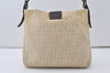 Authentic FENDI Zucca Vintage Shoulder Hand Bag Purse Canvas Leather Beige 1049J