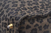 Authentic FENDI Leopard Pattern Canvas Leather Shoulder Tote Bag Brown 1050J