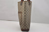 Authentic GUCCI Web Sherry Line Shoulder Tote Bag GG PVC Leather Brown 1050K